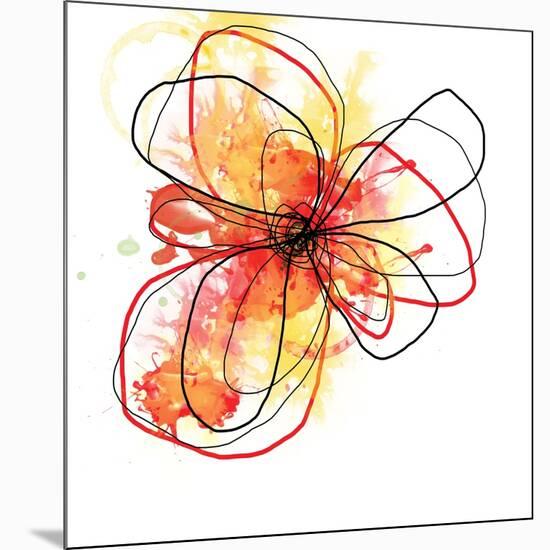 Red Liquid Floral Two-Jan Weiss-Mounted Art Print