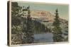 Red Lodge, MT - View of Beartooth Lake & Butte-Lantern Press-Stretched Canvas