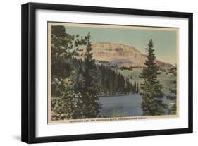 Red Lodge, MT - View of Beartooth Lake & Butte-Lantern Press-Framed Art Print