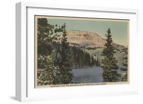 Red Lodge, MT - View of Beartooth Lake & Butte-Lantern Press-Framed Art Print