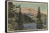 Red Lodge, MT - View of Beartooth Lake & Butte-Lantern Press-Framed Stretched Canvas