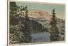 Red Lodge, MT - View of Beartooth Lake & Butte-Lantern Press-Stretched Canvas