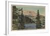 Red Lodge, MT - View of Beartooth Lake & Butte-Lantern Press-Framed Art Print