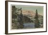 Red Lodge, MT - View of Beartooth Lake & Butte-Lantern Press-Framed Art Print