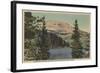 Red Lodge, MT - View of Beartooth Lake & Butte-Lantern Press-Framed Art Print