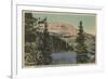 Red Lodge, MT - View of Beartooth Lake & Butte-Lantern Press-Framed Art Print