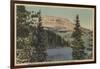 Red Lodge, MT - View of Beartooth Lake & Butte-Lantern Press-Framed Art Print