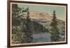 Red Lodge, MT - View of Beartooth Lake & Butte-Lantern Press-Framed Art Print