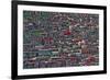 Red log cabins, Seda Larung Wuming, Garze, Sichuan Province, China-Keren Su-Framed Premium Photographic Print