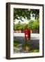 Red Mailbox, Copenhagen, Denmark, Scandinavia-Axel Schmies-Framed Photographic Print