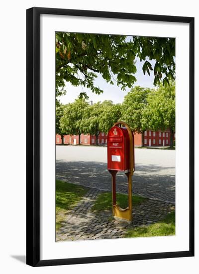 Red Mailbox, Copenhagen, Denmark, Scandinavia-Axel Schmies-Framed Photographic Print