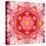 Red Mandala Concentric Flower Center Kaleidoscope-tr3gi-Stretched Canvas