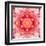 Red Mandala Concentric Flower Center Kaleidoscope-tr3gi-Framed Art Print