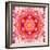 Red Mandala Concentric Flower Center Kaleidoscope-tr3gi-Framed Art Print