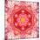 Red Mandala Concentric Flower Center Kaleidoscope-tr3gi-Mounted Art Print