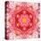 Red Mandala Concentric Flower Center Kaleidoscope-tr3gi-Stretched Canvas