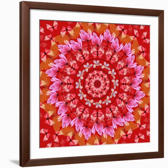 Red Mandala-AGCuesta-Framed Art Print