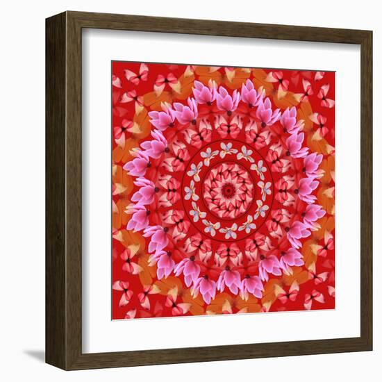 Red Mandala-AGCuesta-Framed Art Print