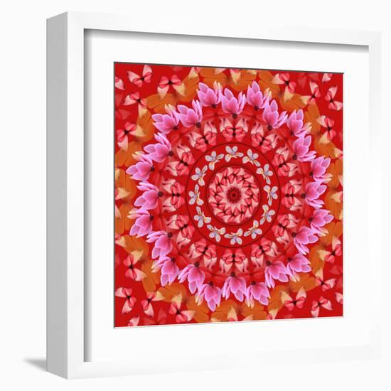 Red Mandala-AGCuesta-Framed Art Print