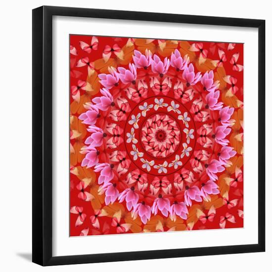 Red Mandala-AGCuesta-Framed Art Print