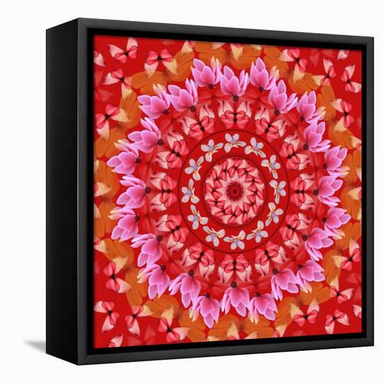 Red Mandala-AGCuesta-Framed Stretched Canvas