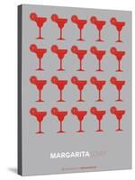 Red Margaritas Grey Poster-NaxArt-Stretched Canvas