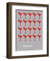 Red Margaritas Grey Poster-NaxArt-Framed Art Print