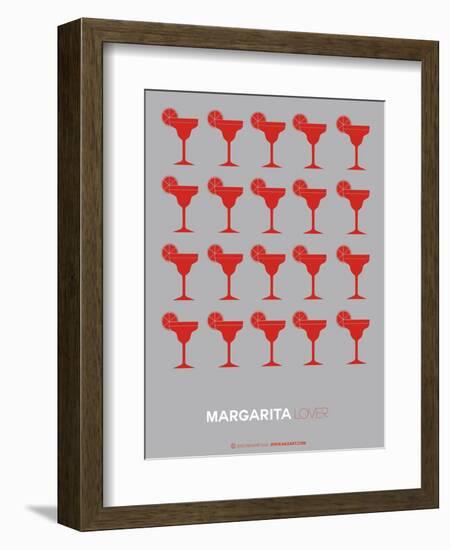 Red Margaritas Grey Poster-NaxArt-Framed Art Print