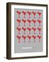 Red Margaritas Grey Poster-NaxArt-Framed Art Print