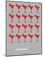 Red Margaritas Grey Poster-NaxArt-Mounted Art Print