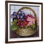 Red Mauve and Pink Primroses in a Basket, 2012-Joan Thewsey-Framed Giclee Print