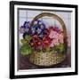 Red Mauve and Pink Primroses in a Basket, 2012-Joan Thewsey-Framed Giclee Print