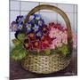 Red Mauve and Pink Primroses in a Basket, 2012-Joan Thewsey-Mounted Giclee Print