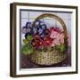 Red Mauve and Pink Primroses in a Basket, 2012-Joan Thewsey-Framed Giclee Print