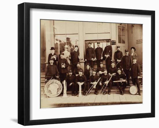 Red Men Band Deadwood, South Dakota 1890s-null-Framed Art Print