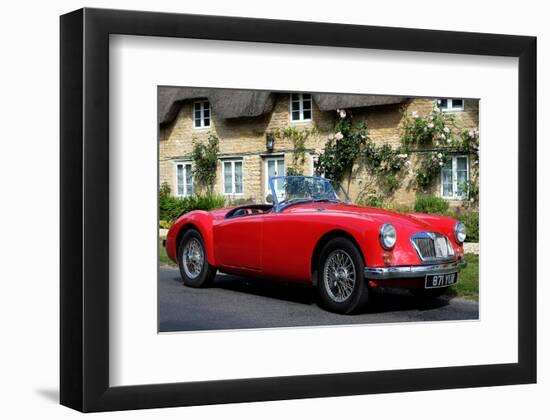 Red MG front side View-null-Framed Art Print