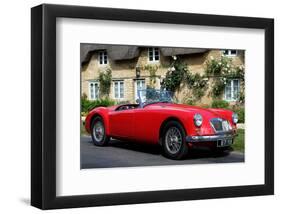 Red MG front side View-null-Framed Art Print