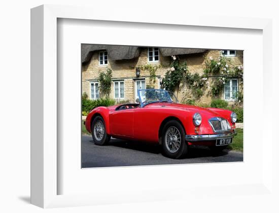 Red MG front side View-null-Framed Art Print