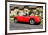 Red MG in front of a Cottage-null-Framed Art Print