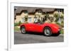 Red MG in front of a Cottage-null-Framed Art Print