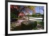 Red Mill in Spring, Clinton, New Jersey-George Oze-Framed Photographic Print