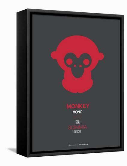 Red Mokey Multilingual Poster-NaxArt-Framed Stretched Canvas