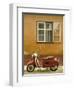 Red Moped, Sighisoara, Transylvania, Romania-Russell Young-Framed Photographic Print