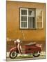 Red Moped, Sighisoara, Transylvania, Romania-Russell Young-Mounted Photographic Print