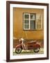 Red Moped, Sighisoara, Transylvania, Romania-Russell Young-Framed Photographic Print