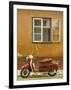 Red Moped, Sighisoara, Transylvania, Romania-Russell Young-Framed Photographic Print