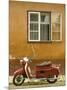 Red Moped, Sighisoara, Transylvania, Romania-Russell Young-Mounted Photographic Print