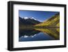 Red Mountain and autumn aspen trees reflected on Crystal Lake, Ouray, Colorado-Adam Jones-Framed Photographic Print