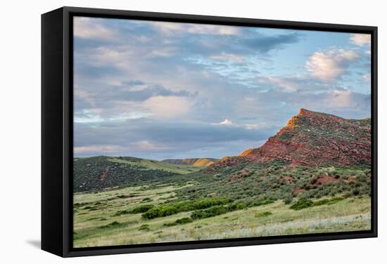 Red Mountain Open Space in Northern Colorado near Fort Collins, Summer Scenery at Sunset-PixelsAway-Framed Stretched Canvas