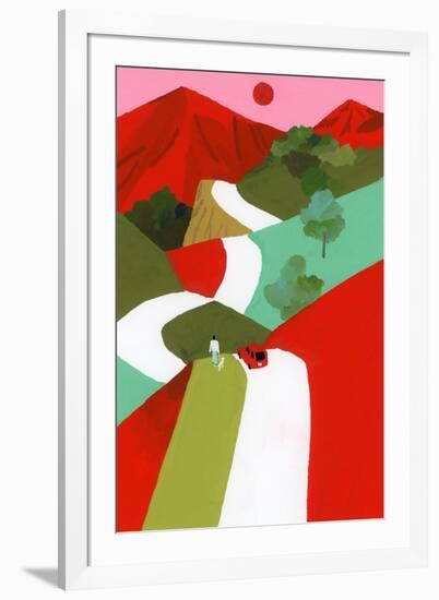 Red mountain path-Hiroyuki Izutsu-Framed Giclee Print